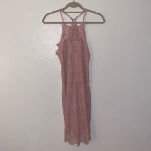 FREE PEOPLE pink lace midi dress